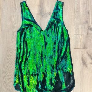 Vibrant Green Sequin Women's Dress/Top